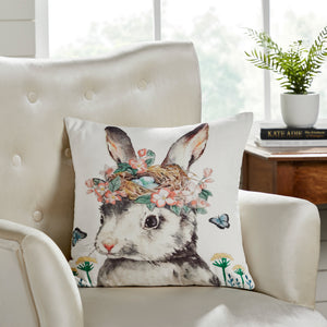 Garden Bunny 18" Pillow - Amethyst Designs Country Mercantile