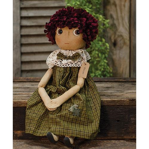 Becky Primitive 17" Rag Doll - Amethyst Designs Country Mercantile