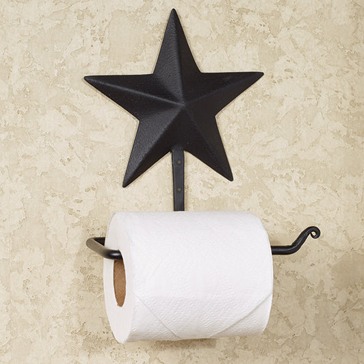 Black Barn Star Toilet Paper Holder - Amethyst Designs Country Mercantile