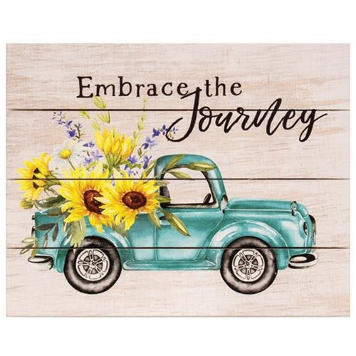 Embrace The Journey Pallet Art With Truck - Amethyst Designs Country Mercantile