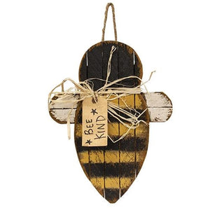 Hanging Lath "Bee Kind" Bee sign - Amethyst Designs Country Mercantile