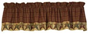 Rebecca's Star Lined Valance - Amethyst Designs Country Mercantile