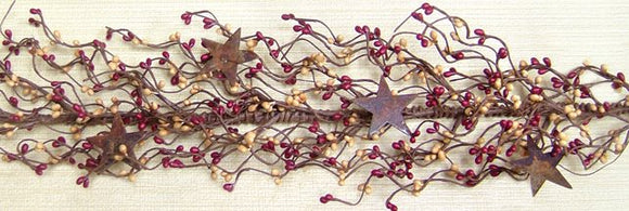 Burgundy and Gold Pip & Star Garland - Amethyst Designs Country Mercantile