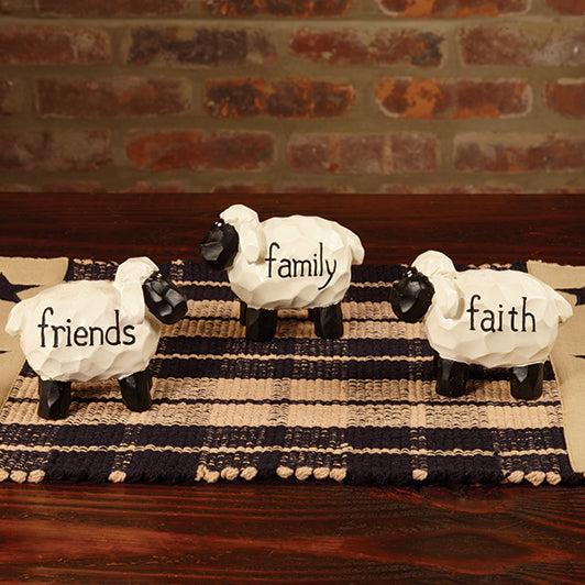 Faith Family Friend Sheep Set of 3 - Amethyst Designs Country Mercantile