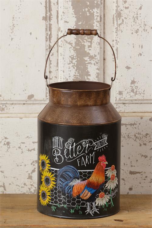 Life Is Better On The Farm Metal Farmhouse Milk Can - Amethyst Designs Country Mercantile