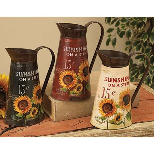 Rustic Sunflower Pitcher - Amethyst Designs Country Mercantile