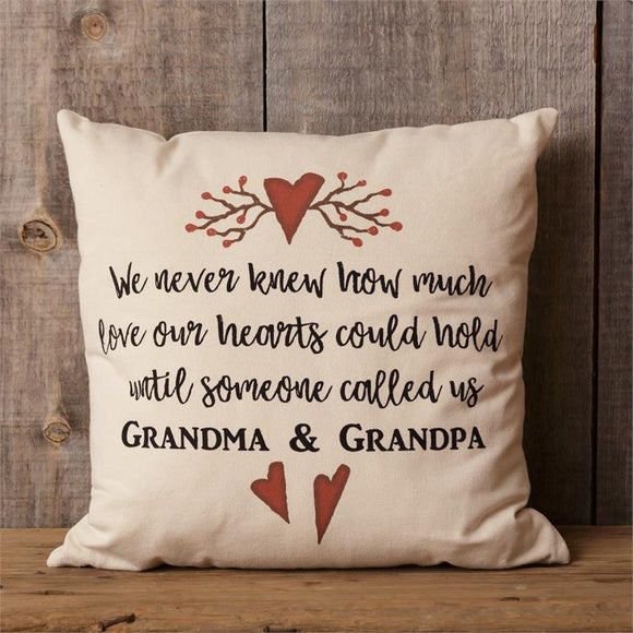 We Never Knew How Much Our Hearts Could Hold Pillow Grandparents Pillow - Amethyst Designs Country Mercantile