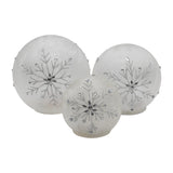 Glass Snowflake Globes Set of 3