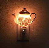 English Toile Red Teapot Night Light