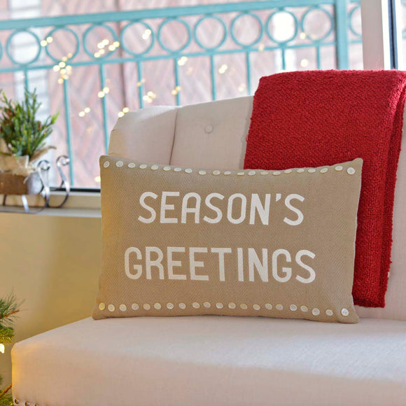 Season's Greetings Pearlescent Pillow