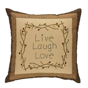 Live Love Laugh Pillow 18" - Amethyst Designs Country Mercantile