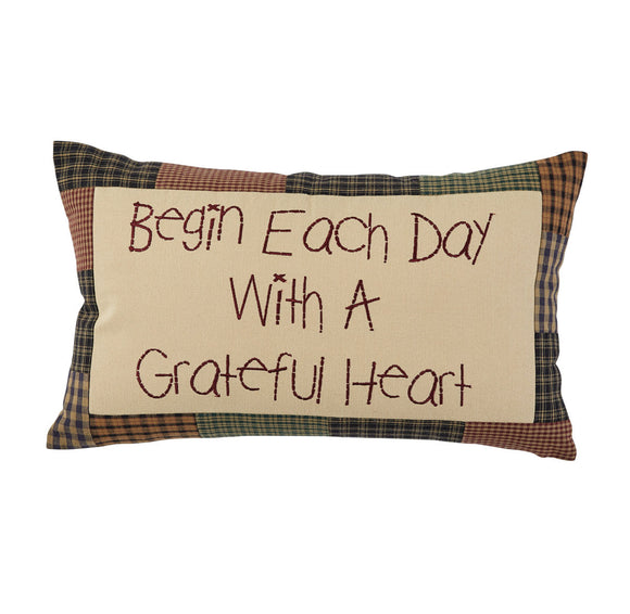 Begin Each Day Embroidered Pillow - Amethyst Designs Country Mercantile