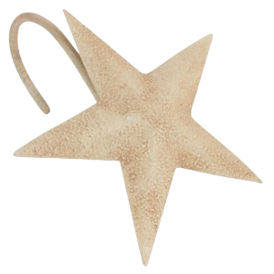 Aged Star Cream Shower Curtain Hooks Set of 12