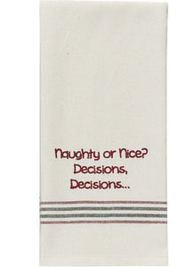 Naughty or Nice Dish Towel