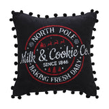 Annie Black Check Milk and Cookies Pillow