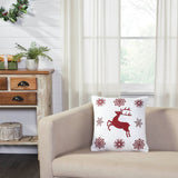 Scandia Snowflake Red White Pillow