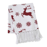 Scandia Snowflake Red White Woven Throw