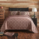Custom House Burgundy & Tan Coverlet