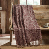 Custom House Burgundy & Tan Throw