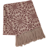 Custom House Burgundy & Tan Throw