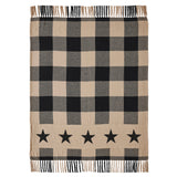 Black Check Star Woven Throw