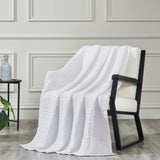 Bright White Waffle Weave Cotton Throw
