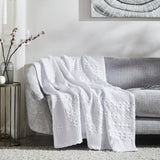 Bright White Waffle Weave Cotton Throw