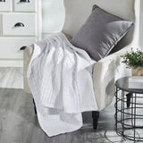Bright White Waffle Weave Cotton Throw