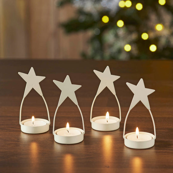 Star Tealight Holder Antique White