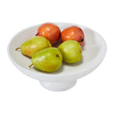 Ribbed White Wooden Bowl