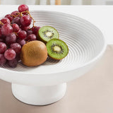 Ribbed White Wooden Bowl