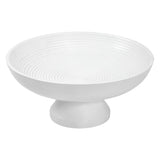 Ribbed White Wooden Bowl