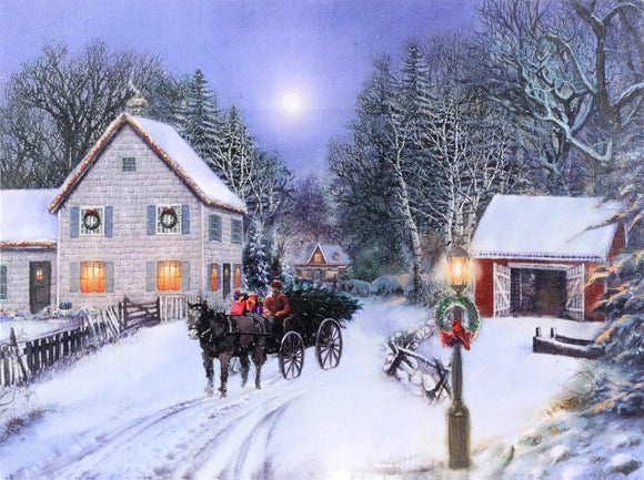 Winter Carriage LED Canvas