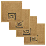 Set of 4 Bath House Prim Stars Washcloths