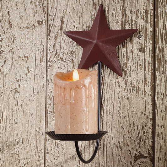 Burgundy Star Pillar Sconce