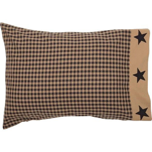 Black Check Star Pillow Case Set