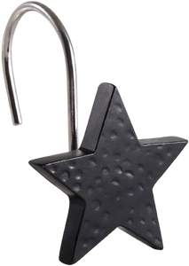 Black Star Shower Curtain Hooks