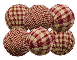 Burgundy Rag Balls - 6 Pc Set