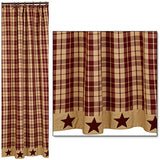 Burgundy Farmhouse Shower Curtain