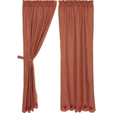 Burgundy Star Scalloped Curtain Panels