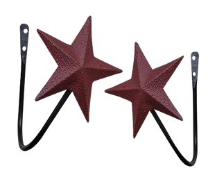 2 Piece Set Burgundy Star Curtain Tiebacks