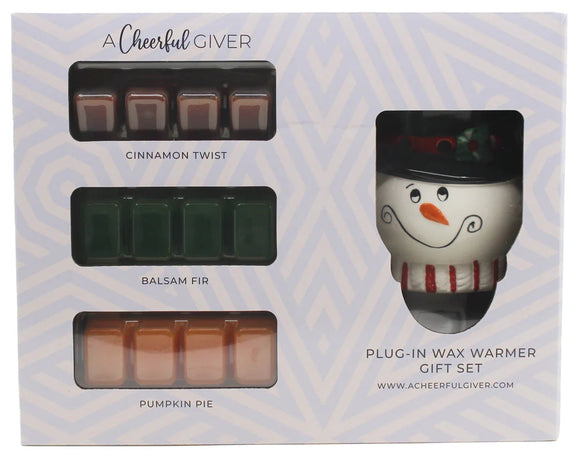 Snowman Plug-In Wax Warmer Gift Set