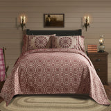 Custom House Burgundy & Tan Coverlet