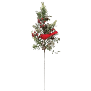 Mountain Berry Pine 26" Cardinal Spray