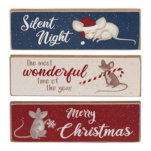 Silent Night Mouse Skinny Block - Amethyst Designs Country Mercantile