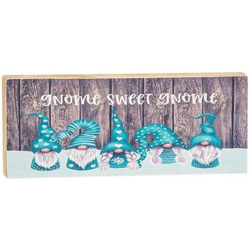 Teal Gnome Sweet Gnome Block - Amethyst Designs Country Mercantile