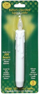 White 7" Silicone Taper Candle