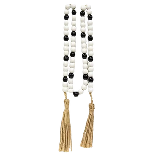 Black & White 60" Wood Bead Garland