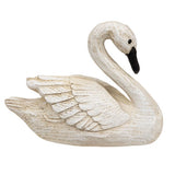 Distressed Carved Look Swan