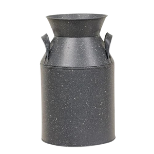 Gray Speckled Metal Milk Bucket